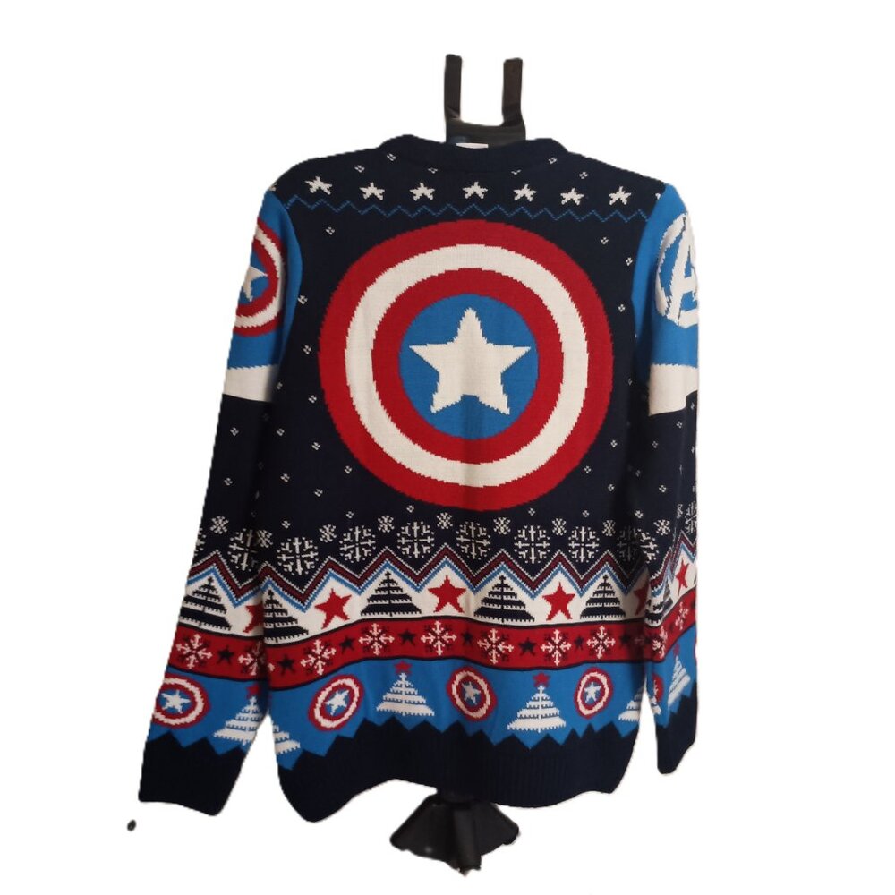 Marvel Avengers Captain America Sweater Men’s Size Medium Excellent EUC - Picture 7 of 16